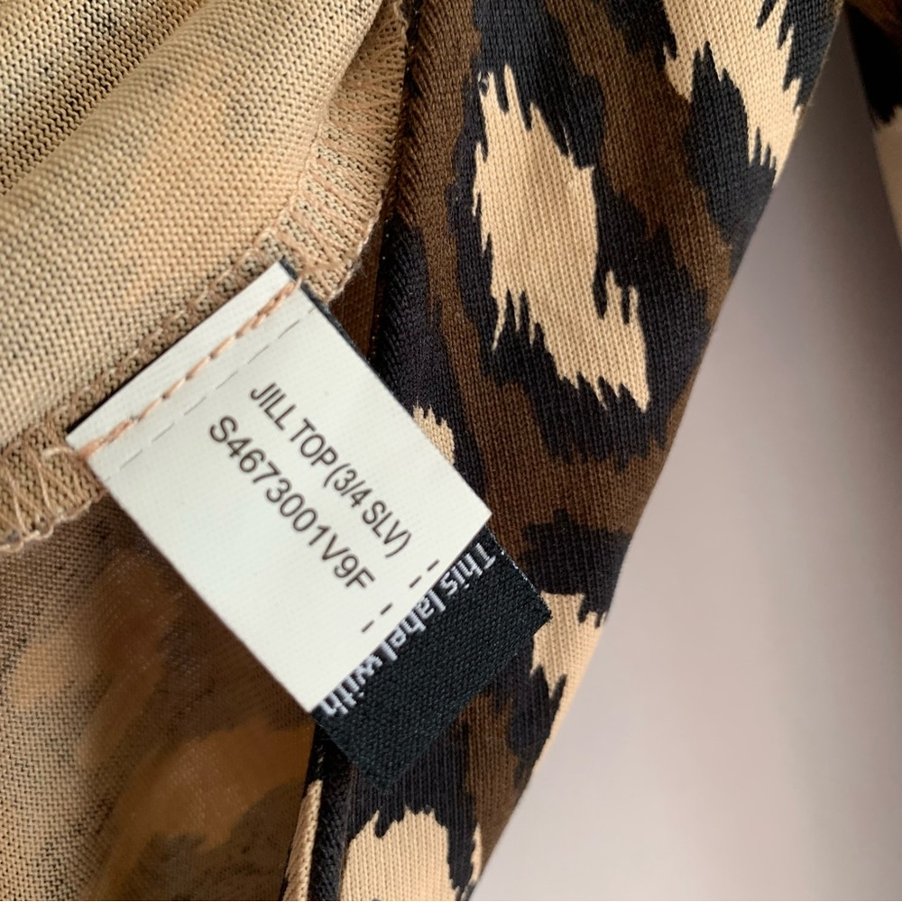 DVF Diane Von Furstenberg Jill Wrap Silk top in Leopard Print - Picture 8 of 11